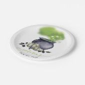 ハロウィーンAベビーはカルドロンベビーシャワーを醸造している ペーパープレート (アングル)