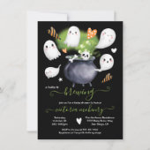 ハロウィーンAベビーは可愛い幽霊たちシャワーを醸造 招待状 (正面)