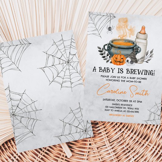 ハロウィーンAベビーは赤ちゃんシャワーを醸造している 招待状