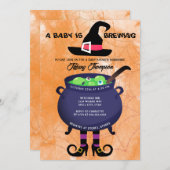 ハロウィーンAベビーは赤ちゃんシャワーを醸造している 招待状 (正面/裏面)