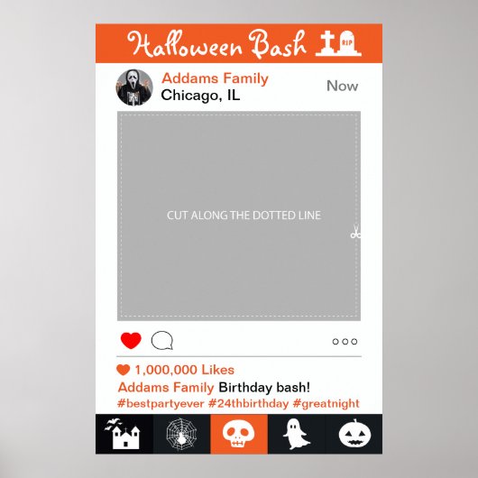 ハロウィーンBashフレームパーティープロップフォトブースポスター ポスター (正面)