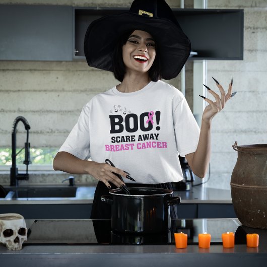 ハロウィーンBOOが乳遠くに癌を怖がる Tシャツ