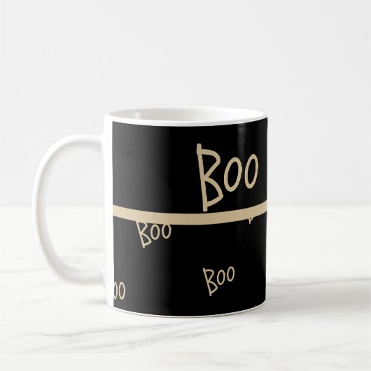 ハロウィーンbooタイポグラフィ コーヒーマグカップ (左)