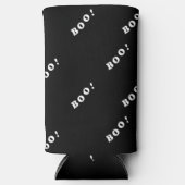 ハロウィーンboo白文字オンブラック スリム缶クーラー (正面)