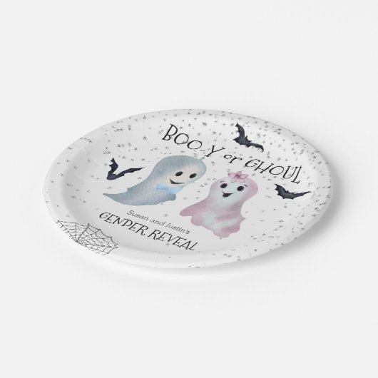 ハロウィーンBoo-yとグールジェンダーが幽霊たち ペーパープレート (アングル)