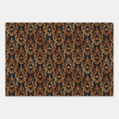 ハロウィーンBrocadeスパイダーウェブカボチャ不気味ブラック ラッピングペーパーシート (正面2)