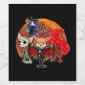 ハロウィーンChihuahua衣装ミイラ邪悪な魔女カボク ワインラベル (シングルラベル)
