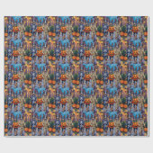 ハロウィーンCoでブルーヒーラードッグズトリックまたはトリートメント ラッピングペーパー (フラット)