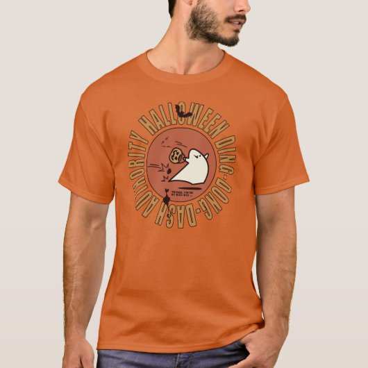 ハロウィーンDDD権威エンブレム猫のミーム Tシャツ (正面)