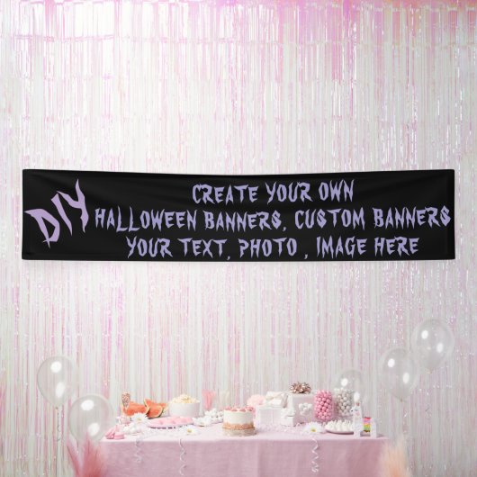 ハロウィーンDIYバナー - オーダーメイドパーティー装飾 横断幕 (パーティー)