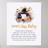 ハロウィーン'Don't Sayベビー'赤ちゃんシャワーゲーム ポスター (正面)