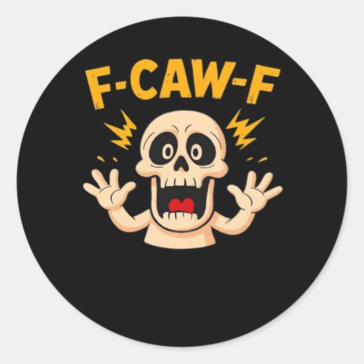 ハロウィーンF-Caw-Fスカル ラウンドシール (正面)