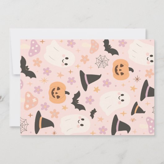 ハロウィーンHey Booかわいい幽霊誕生日パーティーの写真 招待状 (裏面)