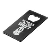 ハロウィーンImは古すぎてこのシート幽霊の衣装 クレジットカード栓抜き (裏面アングル)