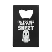 ハロウィーンImは古すぎてこのシート幽霊の衣装 クレジットカード栓抜き (裏面)