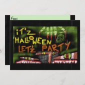 ハロウィーン'It'z Halloween Let'zパーティー'招待状 (正面/裏面)