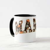 ハロウィーンMAMA-レトロバーシティ幽霊&パンプク マグカップ (正面左)