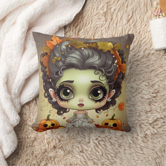 ハロウィーンMs.フランケンシュタイン クッション (ブランケット)