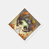 ハロウィーンMs.フランケンシュタイン スタンダードカクテルナプキン (角)