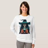 ハロウィーンPlayStationゲーム不気味- PS5 Witch Co Tシャツ (正面フル)