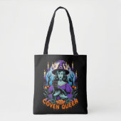 ハロウィーンQUEEN WITCH ART with Black Catデザイン トートバッグ (正面)