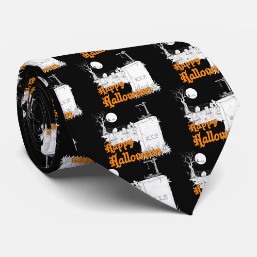 ハロウィーンRIP ネクタイ (ロール)