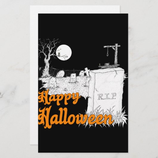 ハロウィーンRIP 便箋 (正面/裏面)