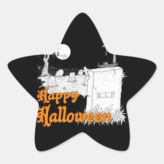 ハロウィーンRIP 星シール (正面)