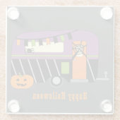 ハロウィーンRVキャンパー ガラスコースター (裏面)