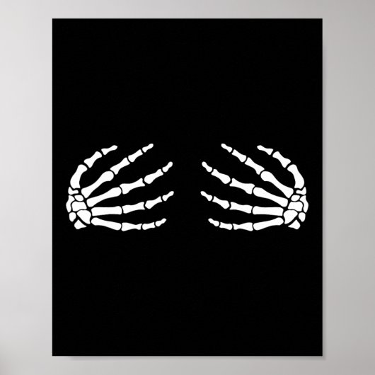 ハロウィーンS胸スケルトンハンズブレストおもしろいコステ ポスター (正面)