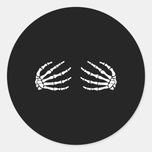 ハロウィーンS胸スケルトンハンズブレストおもしろいコステ ラウンドシール (正面)