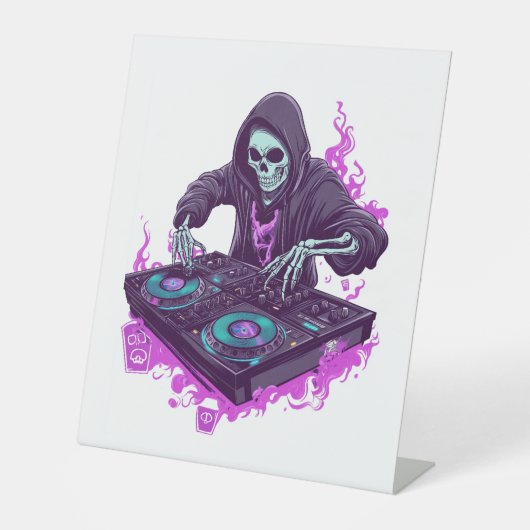 ハロウィーンSkeleton DJ 台座サイン (正面)
