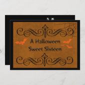 ハロウィーンSweet sixteen 招待状 (正面/裏面)