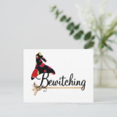 ハロウィーンTシャツとギフトを噛み切る ポストカード (スタンド正面)