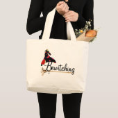 ハロウィーンTシャツとギフトを噛み切る ラージトートバッグ (正面(商品))