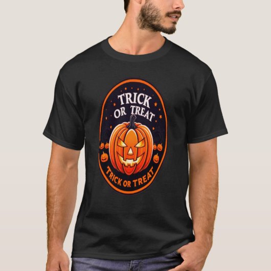 ハロウィーンTシャツをトリックまたはトリートする Tシャツ (正面)