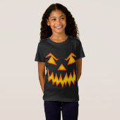 ハロウィーンTシャツ子供へ、カボチャ顔 Tシャツ (正面フル)
