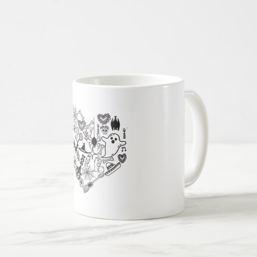 ハロウィーンtシャツ、ハロウィーンコスチューム コーヒーマグカップ (正面右)