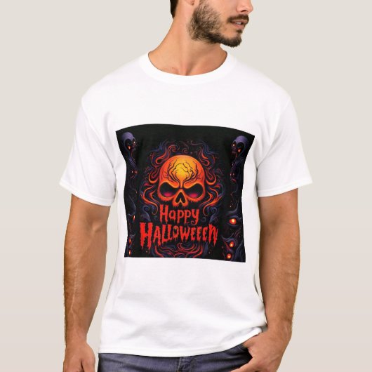 ハロウィーンTシャツ。ハロウィーンデザイン Tシャツ (正面)