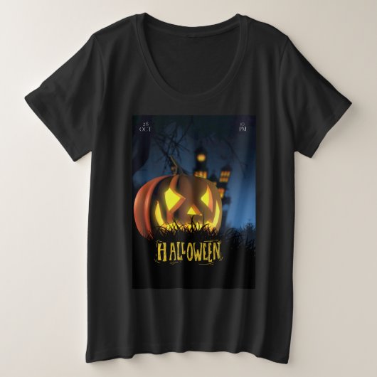 ハロウィーンTシャツ プラスサイズTシャツ (デザイン正面)