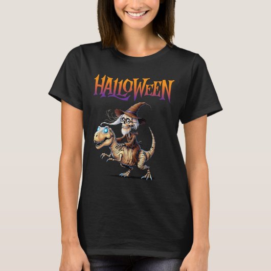 ハロウィーンTレックススケルトンライド Tシャツ (正面)