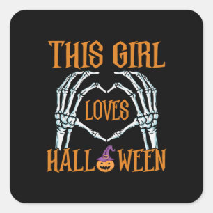 ハロウィーンthis Girl Loves Halloweens誕生日 スクエアシール