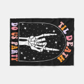 ハロウィーンtilデスdoアメリカパーティーレトロChelorette M フリースブランケット (正面(横))