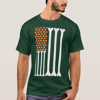 ハロウィーンUSAアメリカ国旗ハロウィーンのカボチャのちょうちん・パンプキン Tシャツ