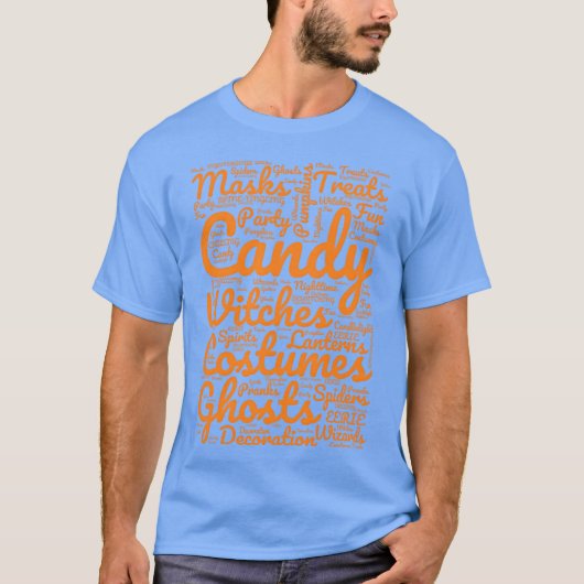 ハロウィーンWordcloudの友人 Tシャツ (正面)