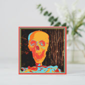 ハロウィ不気味ンスカル招待状テンプレート シーズンカード (スタンド正面)