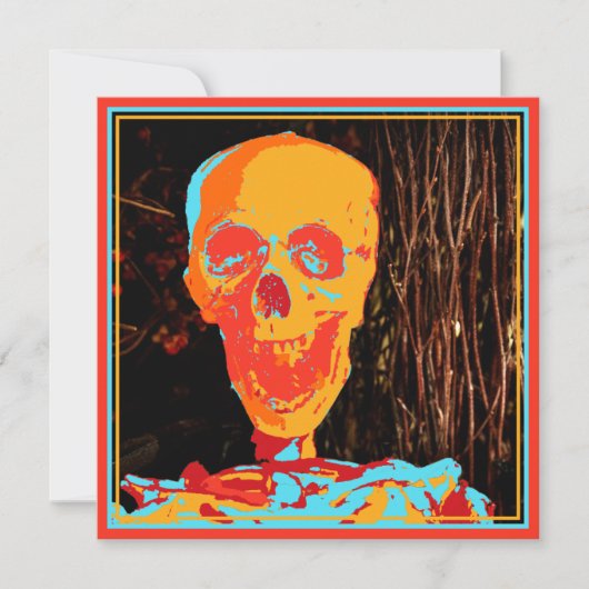 ハロウィ不気味ンスカル招待状テンプレート シーズンカード (正面)