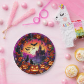 ハロウィ不気味ンプレートカボチャとハ幽霊のよく出るウス ペーパープレート (パーティー)