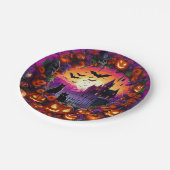 ハロウィ不気味ンプレートカボチャとハ幽霊のよく出るウス ペーパープレート (アングル)