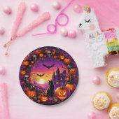 ハロウィ不気味ンプレートカボチャとハ幽霊のよく出るウス ペーパープレート (パーティー)